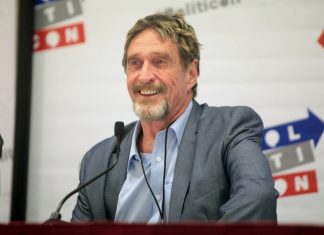 John McAfee tries to Cuddle up to the Chinese