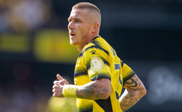 Watford FC Sport Dogecoin Logo In Premiership Kit