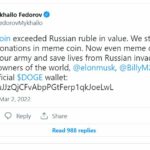Ukraine’s vice prime minister tweet