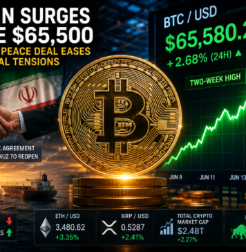 Bitcoin Tops $65.5K as US-Iran Deal Lifts Crypto Markets